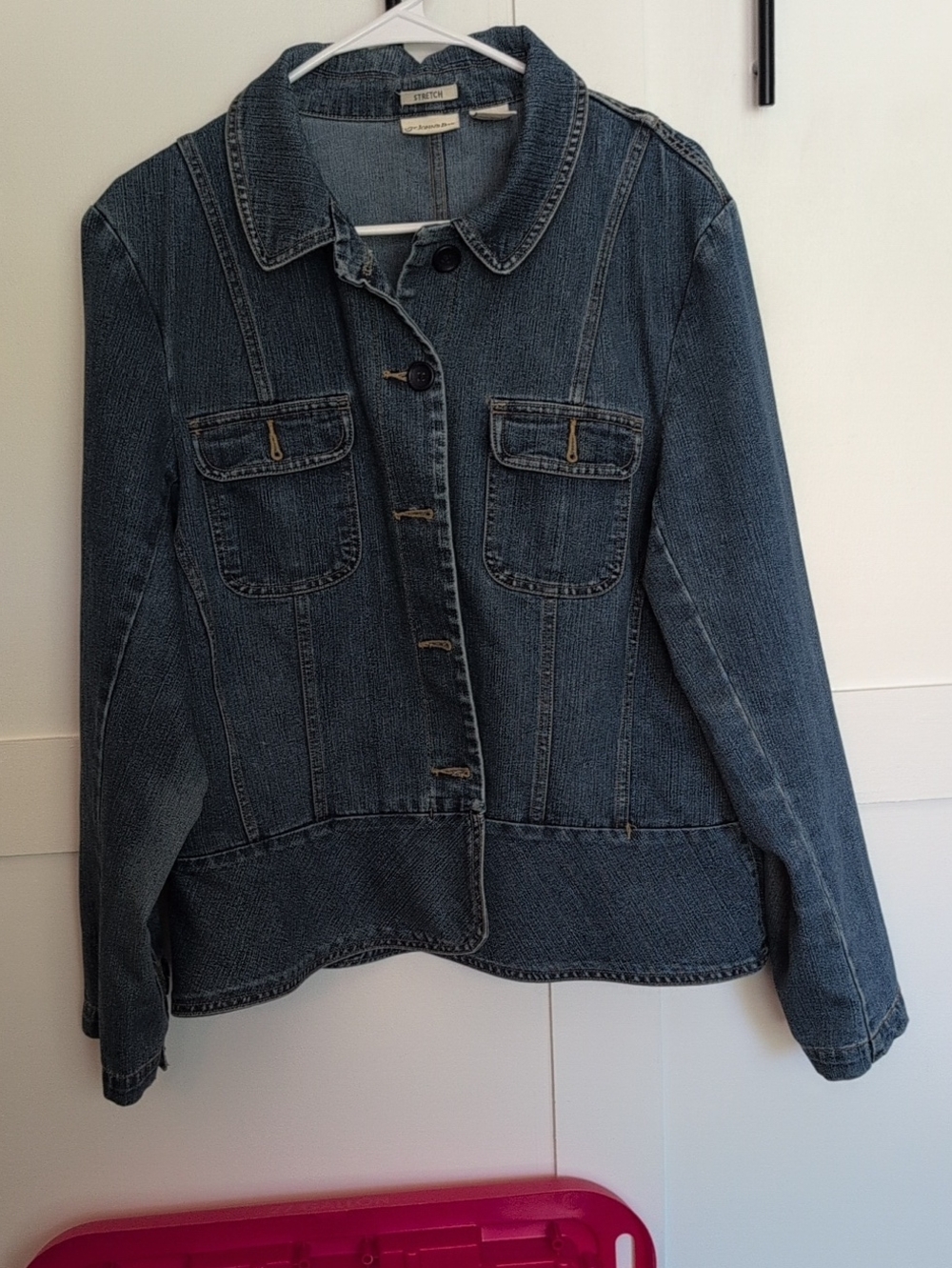 St. John's Bay Dark Blue Denim Jacket with Chest Pockets